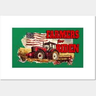 Farmers for Biden Farming Farm Patriotic American Flag Patriotism USA American Pride Joe Biden Posters and Art